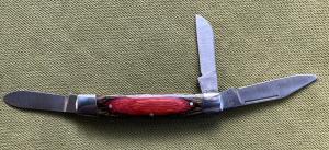 VINTAGE B.M.W. SOLINGEN 3 BLADE 3.5" WOOD HANDLE POCKET KNIFE NEVER USED