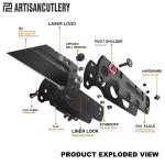 ARTISANCUTLERY Tactical Knife Proponent (1820P) D2 Steel Black PVD Blade Blac...