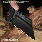 ARTISANCUTLERY Tactical Knife Proponent (1820P) D2 Steel Black PVD Blade Blac...