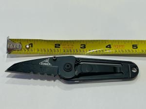 Vintage Gerber Ridge Black Combo Edge Money Clip  Folding Knife 05898 Taiwan VTG