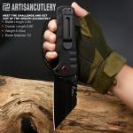 ARTISANCUTLERY Tactical Folding Knife D2 Steel G10 Handle Black PVD Blade 1820P