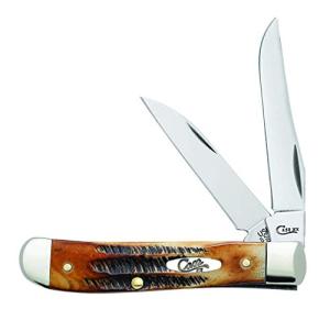 Case WR XX Pocket Knife Burnt 6.5 Bonestag Wharncliffe Mini Trapper Item #65305 - (6.5207W SS) - Length Closed: 3 1/2 Inches