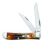 Case WR XX Pocket Knife Burnt 6.5 Bonestag Wharncliffe Mini Trapper Item #65305 - (6.5207W SS) - Length Closed: 3 1/2 Inches