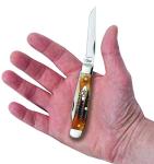 Case WR XX Pocket Knife Burnt 6.5 Bonestag Wharncliffe Mini Trapper Item #65305 - (6.5207W SS) - Length Closed: 3 1/2 Inches