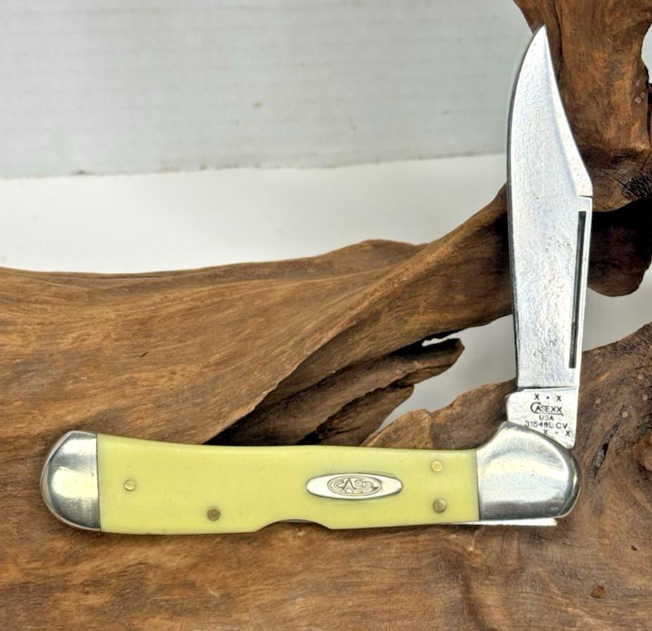 Vintage Case XX USA 31549L CV Smooth Yellow Bone Copperlock pocket knife 2002