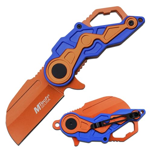 MTECH USA Orange Wharncliffe Knife with Bottle Opener