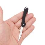 Samior S12 Mini SlipJoint Scalpel Folding Pocket Knife with 10pcs #11 Replaceable Blade, Black G10 Handle Utility EDC Keychain Knife for Box Cutting, Crafting 0.5oz
