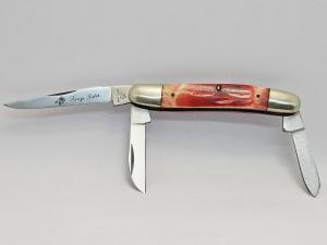 Vintage Frost Japan red bone Range Rider three blade pocket knife