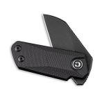 CIVIVI Ki-V Front Flipper Pocket Knife, Double Detent Slip Joint Small Folding Knife with Deep Carry Pocket Clip For Easy EDC C2108B (Black)