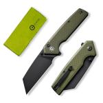 CIVIVI Amirite Pocket Knife, Folding Knife with 3.48" Nitro-V Modified Wharncliffe Blade G-10 Handle, Button Lock Knife For Men Gift C23028-3