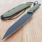 CJRB Silax Fixed Knife 5.13" AR-RPM9 Steel Full Tang Blade OD Green G10 Handle