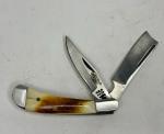 Wild Boar Vintage Pocket Knife 3” Closed Clip Point Blade And Wharncliff Blade 
