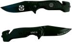 Versatile Tactical Knife with 3D Coast Guard Logo Stainless Steel Blade for Men