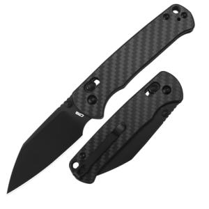 CJRB Hectare-Alt Pocket Knife, 3.11'' AR-RPM9 Steel Blade Carbon Fiber Handle Folding Knife with Pocket Clip for Men Women, EDC Knife for Camping Hiking Fishing Survival 1935 Black PVD Coating