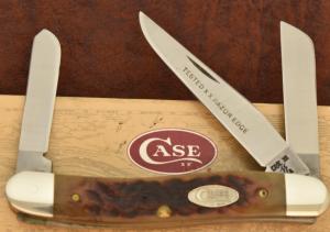 VINTAGE CASE XX USA 1 DOT 1989 JIGGED BROWN BONE STOCKMAN KNIFE 6318 SS (29620)