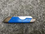Vintage 1980s Elk Horn Taylor Cutlery "Shark" Pocket Knife Blue Brass Kentucky