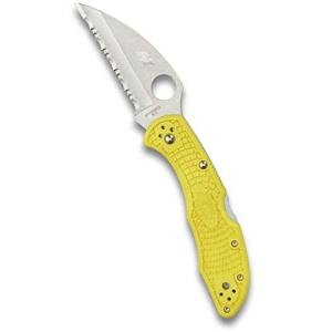 Spyderco Salt 2 Wharncliffe Knife with 2.9" H-1 Ultra-Corrosion Resistant Steel Blade and Lightweight Yellow FRN Handle - SpyderEdge - C88SWCYL2