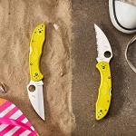 Spyderco Salt 2 Wharncliffe Knife with 2.9" H-1 Ultra-Corrosion Resistant Steel Blade and Lightweight Yellow FRN Handle - SpyderEdge - C88SWCYL2
