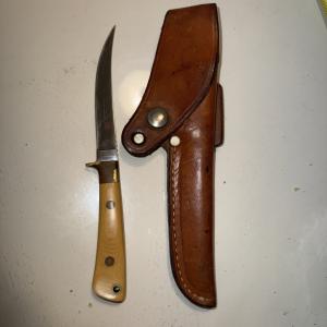 Vintage Al Mar Fishing Knife 5003 Seki Japan Ivory Micarta