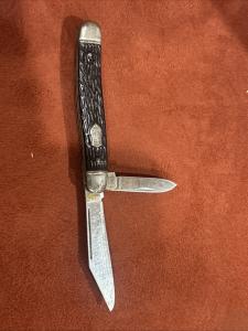 vintage USA Imperial Stainless Pocket Knife Black  2-Blades Estate Find