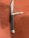 vintage USA Imperial Stainless Pocket Knife Black  2-Blades Estate Find