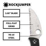 Spyderco RockJumper Lightweight Knife with 3.08" VG-10 Steel Wharncliffe Blade and Black FRN Handle - SpyderEdge - C254SBK