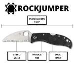Spyderco RockJumper Lightweight Knife with 3.08" VG-10 Steel Wharncliffe Blade and Black FRN Handle - SpyderEdge - C254SBK