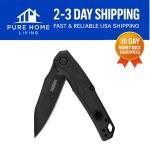 Compact 2.75” Black Tanto Folding Knife with SpeedSafe Opening - Ideal EDC Tool