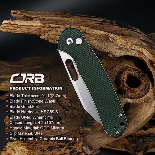 Dark Green Micarta Wharncliffe Folding Pocket Knife EDC