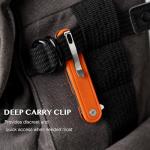 OLITANS G067 Folding Knife 2.75" D2 Wharncliffe Blade White G10 Handle, Camping Pocket Knife With Deep Carry Clip Outdoor EDC