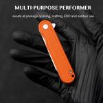 OLITANS G067 Folding Knife 2.75" D2 Wharncliffe Blade White G10 Handle, Camping Pocket Knife With Deep Carry Clip Outdoor EDC