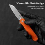 OLITANS G067 Folding Knife 2.75" D2 Wharncliffe Blade White G10 Handle, Camping Pocket Knife With Deep Carry Clip Outdoor EDC