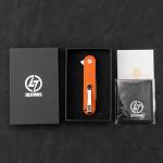 OLITANS G067 Folding Knife 2.75" D2 Wharncliffe Blade White G10 Handle, Camping Pocket Knife With Deep Carry Clip Outdoor EDC