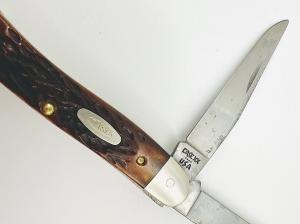 Vintage CASE XX USA 6318 SHSP Stockman Knife Brown Bone 3 Blades 4 Dot SNAPPY