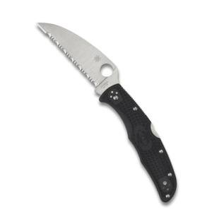 Spyderco Endura Flat Lightweight Folding Knife - Black FRN Handle with SpyderEdge, Full-Flat Grind, VG-10 Steel Wharncliffe Blade - C10FSWCBK