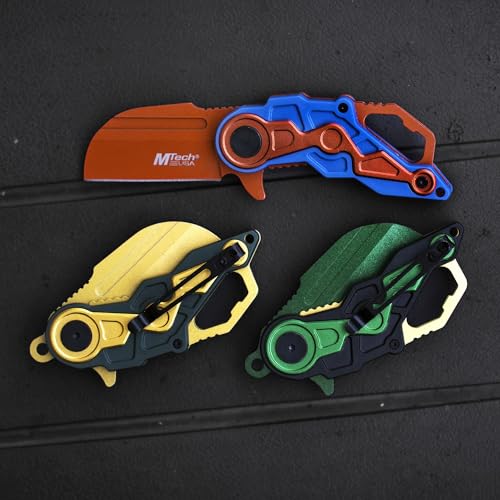 MTECH USA Orange Wharncliffe Knife with Bottle Opener