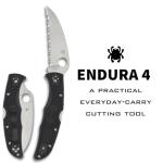 Spyderco Endura Flat Lightweight Folding Knife - Black FRN Handle with SpyderEdge, Full-Flat Grind, VG-10 Steel Wharncliffe Blade - C10FSWCBK