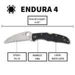 Spyderco Endura Flat Lightweight Folding Knife - Black FRN Handle with SpyderEdge, Full-Flat Grind, VG-10 Steel Wharncliffe Blade - C10FSWCBK