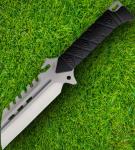 S-TEC Fixed Knife 5" Full Tang Stainless Steel Blade Black Synthetic Handle