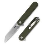 OLITANS G067 Folding Knife 2.75" D2 Wharncliffe Blade White G10 Handle, Camping Pocket Knife With Deep Carry Clip Outdoor EDC