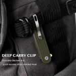 OLITANS G067 Folding Knife 2.75" D2 Wharncliffe Blade White G10 Handle, Camping Pocket Knife With Deep Carry Clip Outdoor EDC