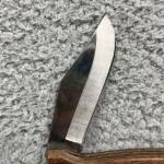 Vintage MAXAM STEEL LB 440  Folding Lockback Knife Wood Handle With Sheath