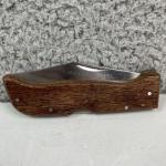 Vintage MAXAM STEEL LB 440  Folding Lockback Knife Wood Handle With Sheath