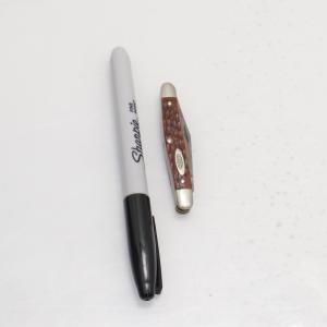 VINTAGE 1940-64 CASE XX 2 BLADE LAMINATED PEN KNIFE HARDWOOD COVER RARE 6227