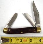 Craftsman 95204 3-Blade Pocket Knife 3.9" in 3" Blade Brown Brass Nice USA E233