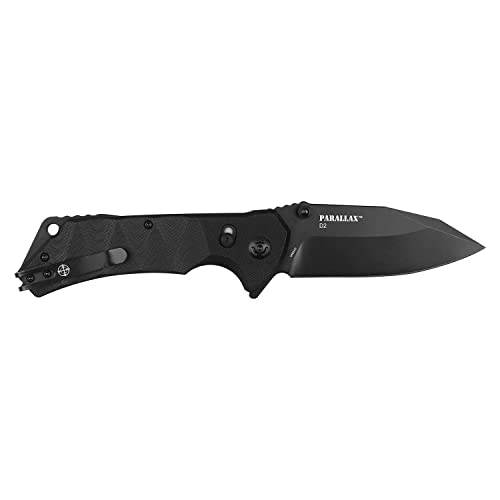 Elite Tactical Parallax Black Wharncliffe Knife - D2 Steel