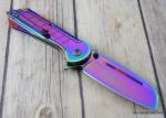 8 INCH MTECH RAINBOW FINISH SPRING ASSISTED KNIFE WITH POCKET CLIP 