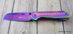 8 INCH MTECH RAINBOW FINISH SPRING ASSISTED KNIFE WITH POCKET CLIP 