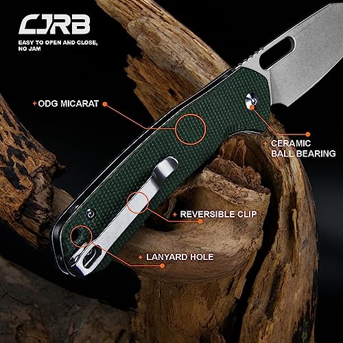 Dark Green Micarta Wharncliffe Folding Pocket Knife EDC