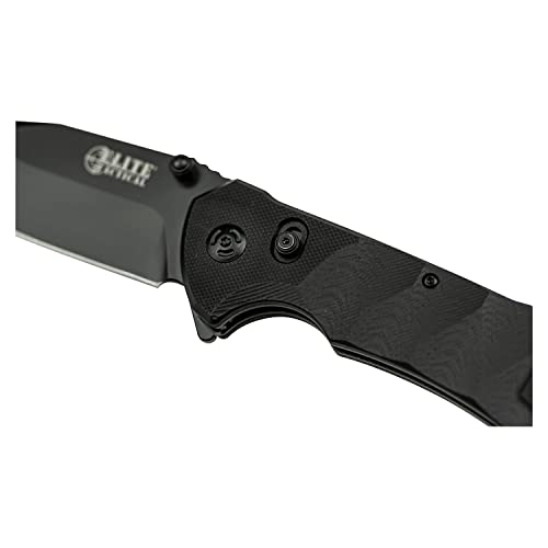 Elite Tactical Parallax Black Wharncliffe Knife - D2 Steel